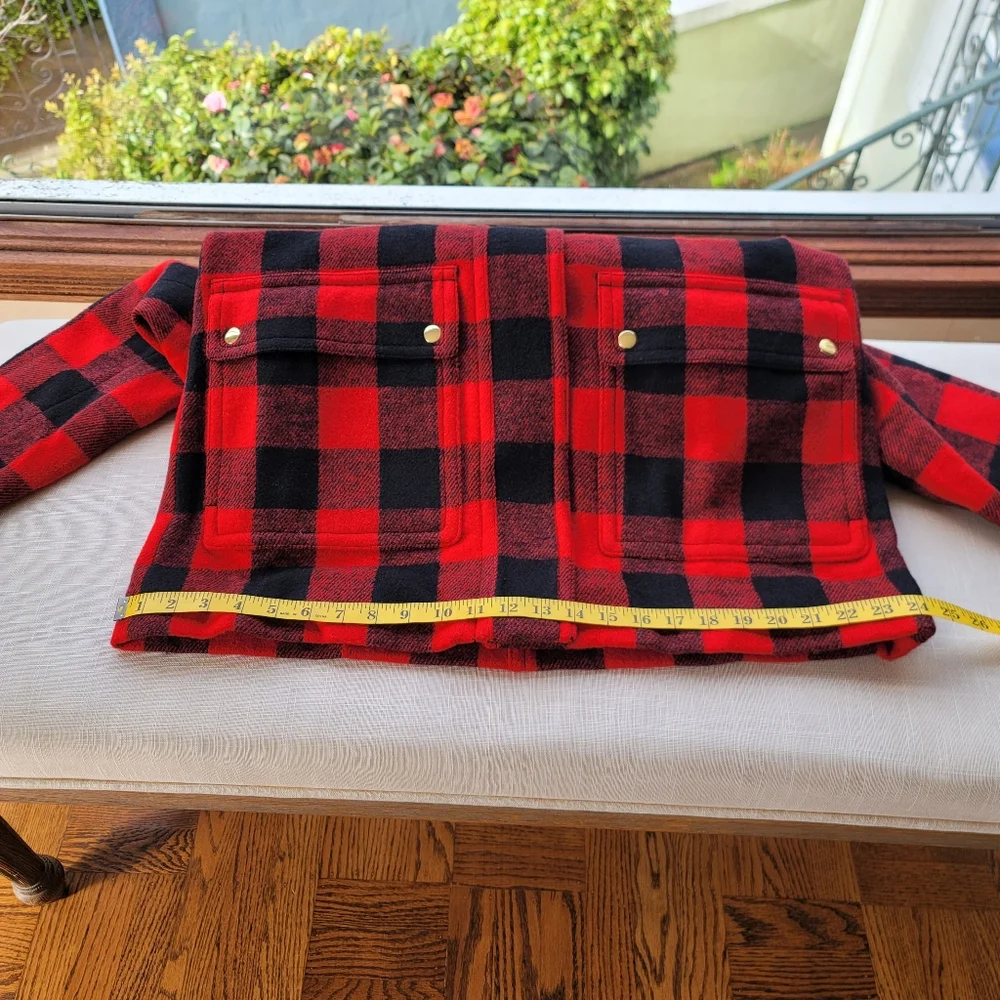 NEW J.Crew sz 12 Vail Parka Buffalo Plaid Wool Pea Coat Hood Classic NWT - Picture 8 of 14